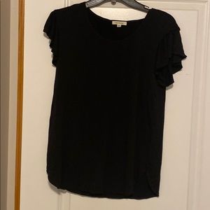 Black short sleeve blouse